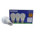 Tesla - LED žárovka BULB E27, 9W, 230V, 1055lm, 25 000h, 3000K teplá bílá, 220st 3ks v balení