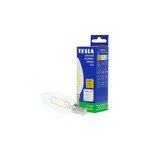 Tesla - LED žárovka FILAMENT RETRO svíčka E14, 2,5W, 230V, 250lm,25 000h, 2700K teplá bílá, 360st,čirá