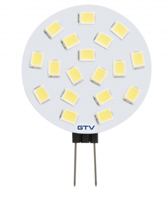 LED SVĚTELNÝ ZDROJ, A-G, G4, 3000K, 2,5W, DC12V, 180°, 250lm