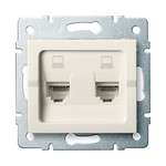 Kanlux 25170 LOGI Dvojitá datová zásuvka nezávislá 2xRJ45Cat 6 Jack - krémová