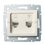 Kanlux 25171 LOGI Zásuvka datová-telefonní RJ45Cat 5e + RJ11 - krémová