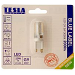 Tesla - LED žárovka G9, 3W, 230V, 200lm, 3000K teplá bílá, 350°, Blue Label