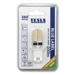 Tesla G9000330-4S - LED žárovka, G9, 3W, 230V, 200lm, 3000K teplá bílá